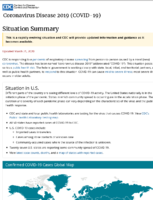 Coronavirus Disease 2019 COVID19 Situation Summary Updated March 21 2020