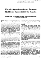 Use Of A Questionnaire To Estimate Childrens Susceptibility To Measles