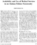 Availability And Use Of Medical Services In An Alaskan Eskimo Community