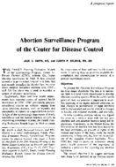 Abortion surveillance program of the Center for Disease Control