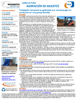Agricultura Narracin de Muertes Trabajador Temporal es Aplastado Por Montacargas sin Conductor en una Granja Familiar