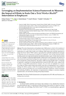 Leveraging an Implementation Science Framework to Measure the Impact of Efforts to Scale Out a Total Worker Health Intervention to Employers
