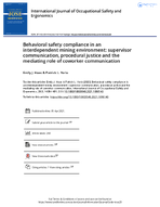 Behavioral Safety Compliance in an Interdependent Mining Environment Supervisor Communication Procedural Justice and the Mediating Role of Coworker Communication