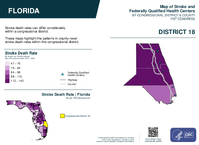 FL Congressional District 18 Stroke and Federally Qualified Health Centers Map 119th Congress