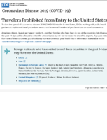 Travelers Prohibited from Entry to the United States March 18 2020