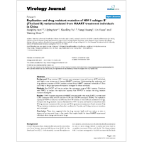 Replication and drug resistant mutation of HIV1 subtype B Thailand B variants isolated from HAART treatment individuals in China