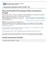 Meat and Poultry Processing Facility Assessment Toolkit June 3 2020