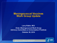 Meningococcal Vaccines Work Group update
