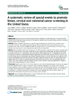 A systematic review of special events to promote breast cervical and colorectal cancer screening in the United States