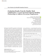 Evaluation results from the Healthy Work Collaborative a crosssectoral capacity building partnership to address precarious employment