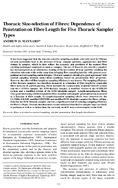 Thoracic SizeSelection of Fibres Dependence of Penetration on Fibre Length for Five Thoracic Sampler Types