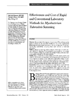 Effectiveness And Cost Of Rapid And Conventional Laboratory Methods For Mycobacterium Tuberculosis Screening