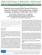Building Noncommunicable Disease Workforce Capacity Through Field Epidemiology Training Programs Experience From India 20182021