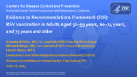 Evidence to Recommendations Framework EtR  RSV Vaccination in Adults Aged 5059 years 6074 years and 75 years and older