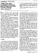 Healthy People 2000 An Overview Of The National Health Promotion And Disease Prevention Objectives