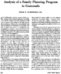 Analysis of a family planning program in Guatemala