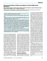 Cardiovascular Effects of Pulmonary Exposure to SingleWall Carbon Nanotubes