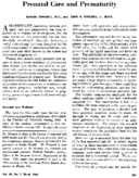 Prenatal care and prematurity