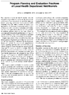 Program planning and evaluation practices of local health department nutritionists