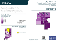 IN Congressional District 02 Stroke and Federally Qualified Health Centers Map 119th Congress
