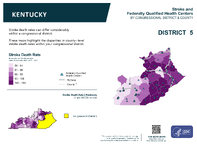 KY Congressional District 05 Stroke and Federally Qualified Health Centers Map 118th Congress