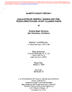 InDepth Survey Report Evaluation of Control Technology for Perchloroethylene in Dry Cleaning Shops at Golden State Cleaners San Francisco California