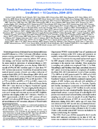 Trends in Prevalence of Advanced HIV Disease at Antiretroviral Therapy Enrollment  10 Countries 20042015