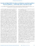 Counties with High COVID19 Incidence and Relatively Large Racial and Ethnic Minority Populations  United States April 1December 22 2020