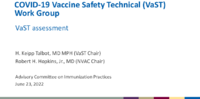 COVID19 Vaccine Safety Technical VaST Work Group  VaST assessment