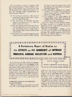 A Preliminary report of studies on the effects on fly abundance of improved municipal garbage collection and disposal