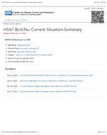 H5N1 bird flu  current situation summary