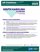 CDCs Investments to Combat Antibiotic Resistance Threats South Carolina Fiscal Year 2023