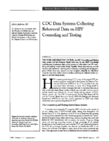 CDC Data Systems Collecting Behavioral Data On HIV Counseling And Testing