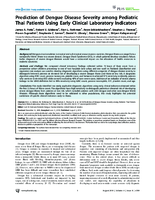 Prediction of Dengue Disease Severity among Pediatric Thai Patients Using Early Clinical Laboratory Indicators
