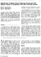 Determinants of breast cancer screening among innercity Hispanic women in comparison with other innercity women
