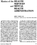 Mission Of The Health Services And Mental Health Administration
