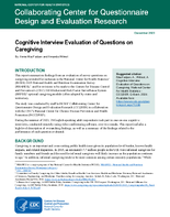 Cognitive Interview Evaluation of Questions on Caregiving