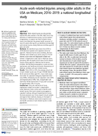 Acute WorkRelated Injuries Among Older Adults in the USA on Medicare 20162019 A National Longitudinal Study