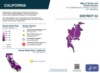 CA Congressional District 52 Stroke and Stroke Centers Map 119th Congress