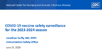 COVID19 vaccine safety surveillance for the 20232024 season