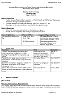 National Conversation on Public Health and Chemical Exposures Monitoring Work Group Meeting No 6 Summary Rockville MD May 67 2010 Final Document September 29 2010