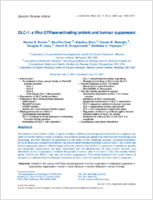 DLC1A Rho GTPaseActivating Protein and Tumour Suppressor