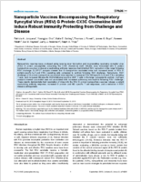 Nanoparticle Vaccines Encompassing the Respiratory Syncytial Virus RSV G Protein CX3C Chemokine Motif Induce Robust Immunity Protecting from Challenge and Disease