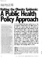 Halting The Obesity Epidemic A Public Health Policy Approach