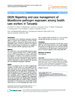 O029 Reporting and case management of bloodborne pathogen exposures among health care workers in Tanzania