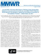 Use of COVID19 Vaccines After Reports of Adverse Events Among Adult Recipients of Janssen Johnson  Johnson and MRNA COVID19 Vaccines PfizerBioNTech and Moderna Update From the Advisory Committee on Immunization Practices  United States July 2021