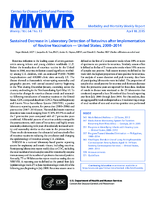 MMWR Morbidity and Mortality Weekly Report Vol 64 No 13 April 10 2015