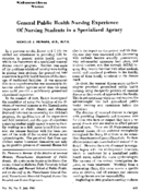General public health nursing experience of nursing students in a specialized agency