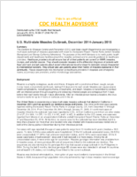 US multistate measles outbreak December 2014January 2015