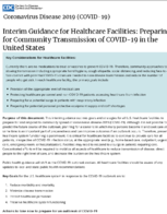 Interim Guidance for Healthcare Facilities Preparing for Community Transmission of COVID19 in the United States February 29 2020